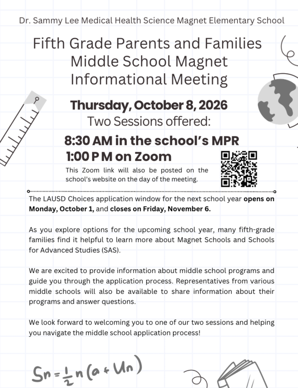 Fifth Grade Parents and Families - Middle School Magnet Informational Meeting Featured Photo