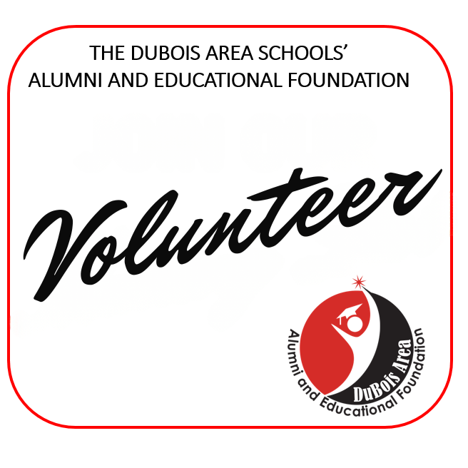 DuBois Area Schools' Alumni and Educational Foundation Logo and Volunteer Graphic