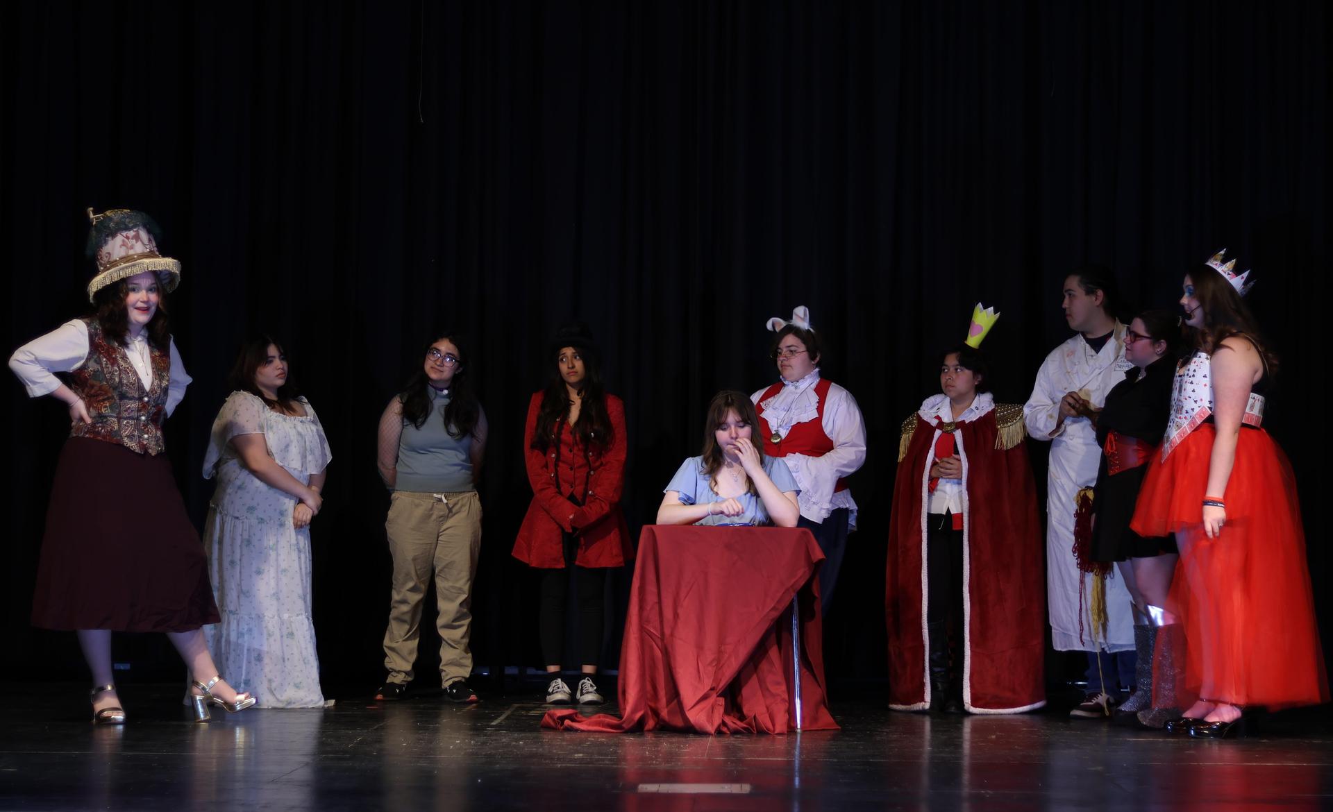 cast members at rehearsal