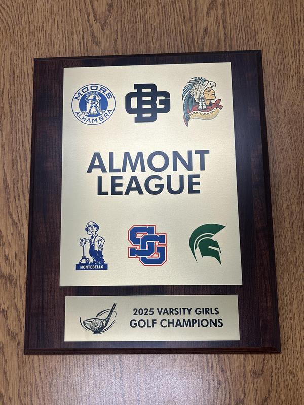 Girls Golf League Champs Plaque