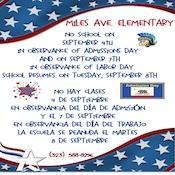 Admissions Day/Labor Day (No School)