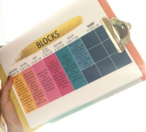 picture of sample block schedule
