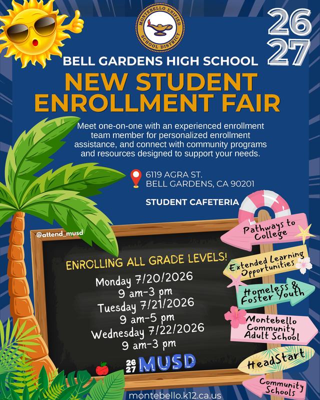 BGHS Enrollment Fair Flyer 2026-27
