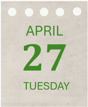 Picture with date April 27 Tuesday
