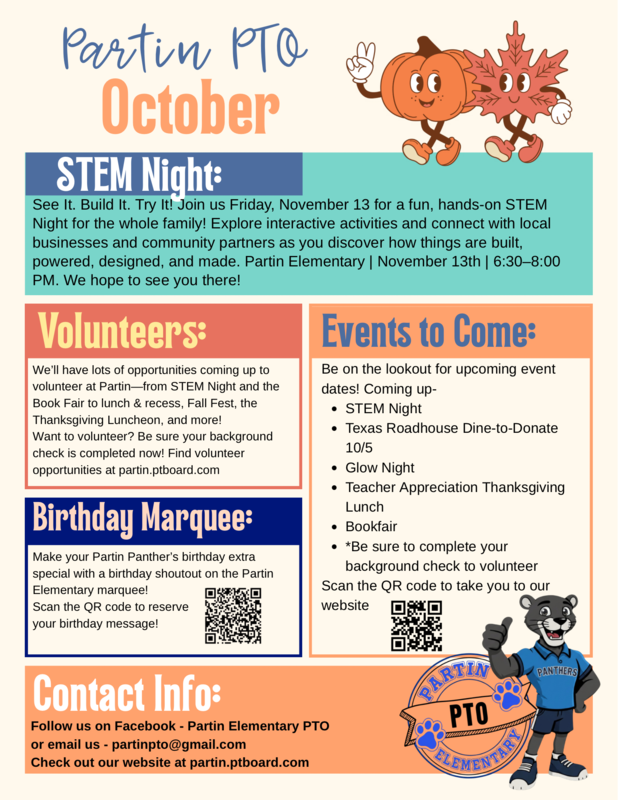 Partin PTO | October Newsletter Thumbnail Image