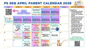 April Parent Calendar 2026