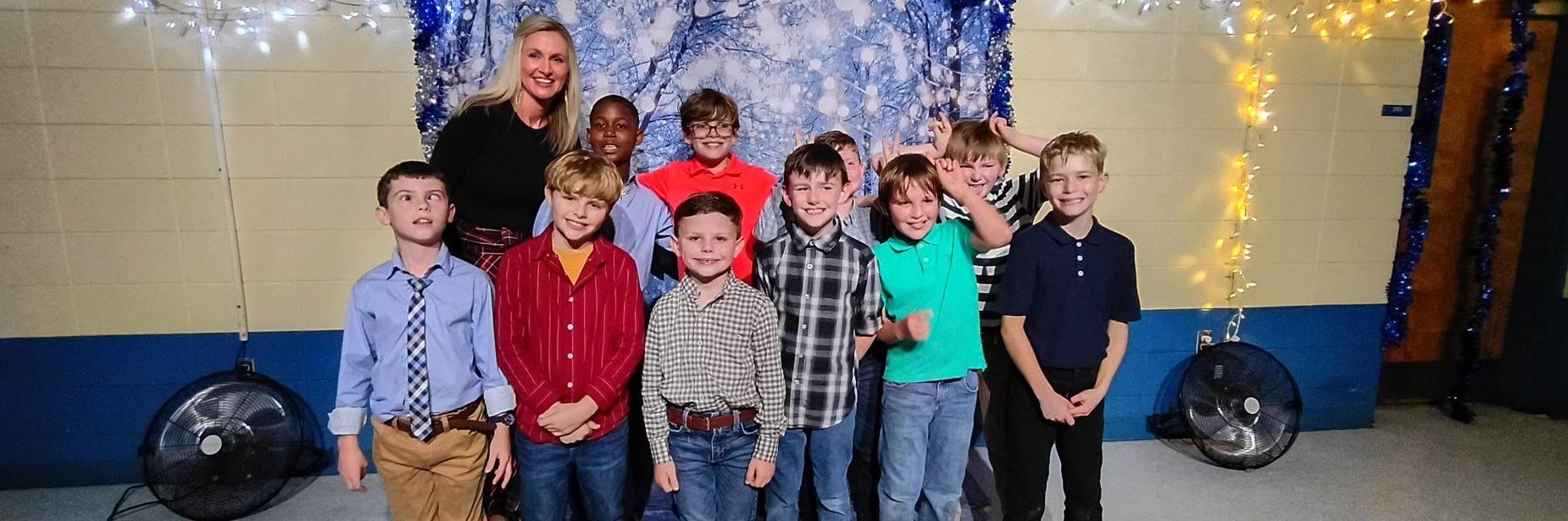 Students and Ms. Linton at the SES Dance