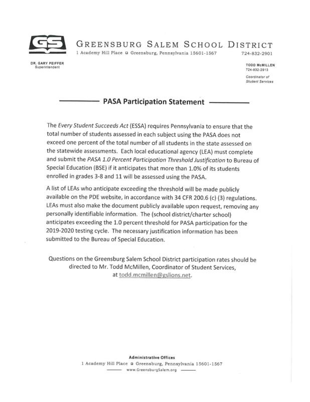 PASA Participation Statement
