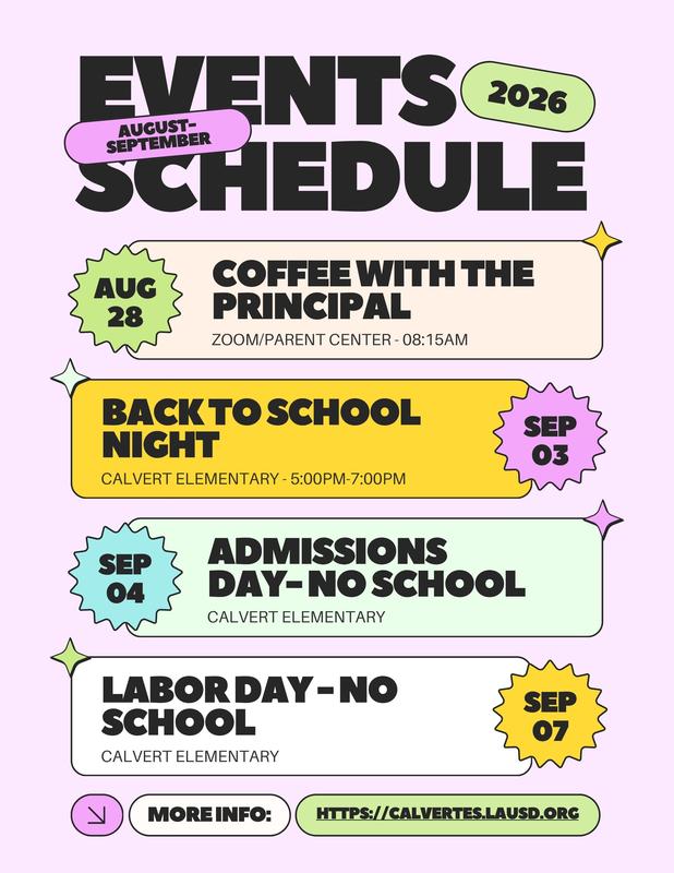 events schedule
