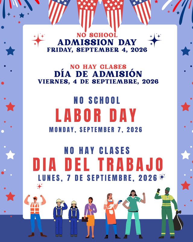 No School flyer for English and Spanish