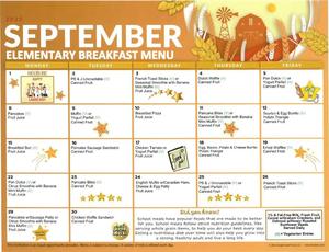 Breakfast Menu for September