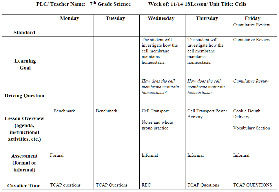 7C Science – Julie Melton – Siegel Middle School
