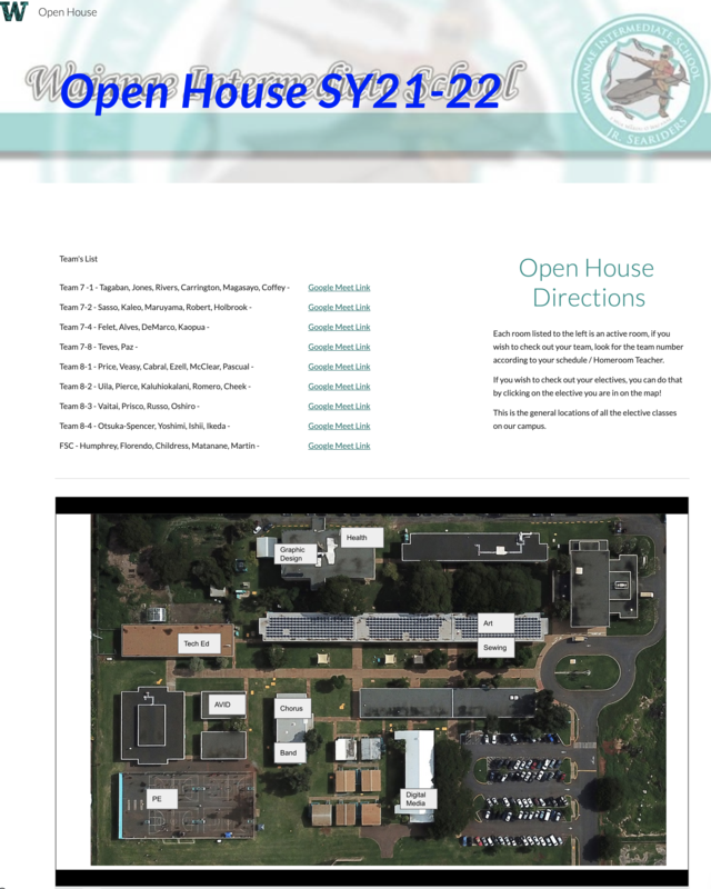 Open House 2021-2022 Schedule for Friday, July 30, 2021 Featured Photo