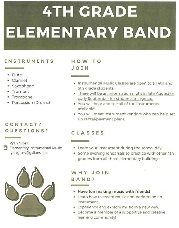4th Grade Band - how to join