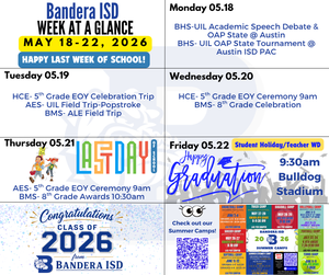 week at a glance last week of school