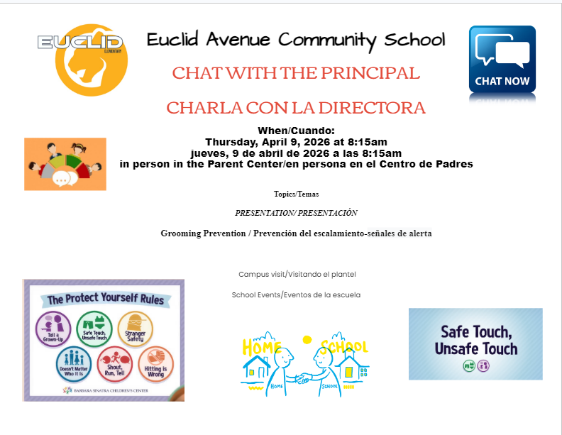 Chat with the Principal / Charla con la directora