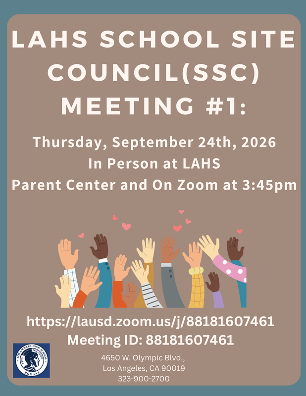 SSC Meeting #1 Flyer in English for 9.24.2026 at 3:45pm