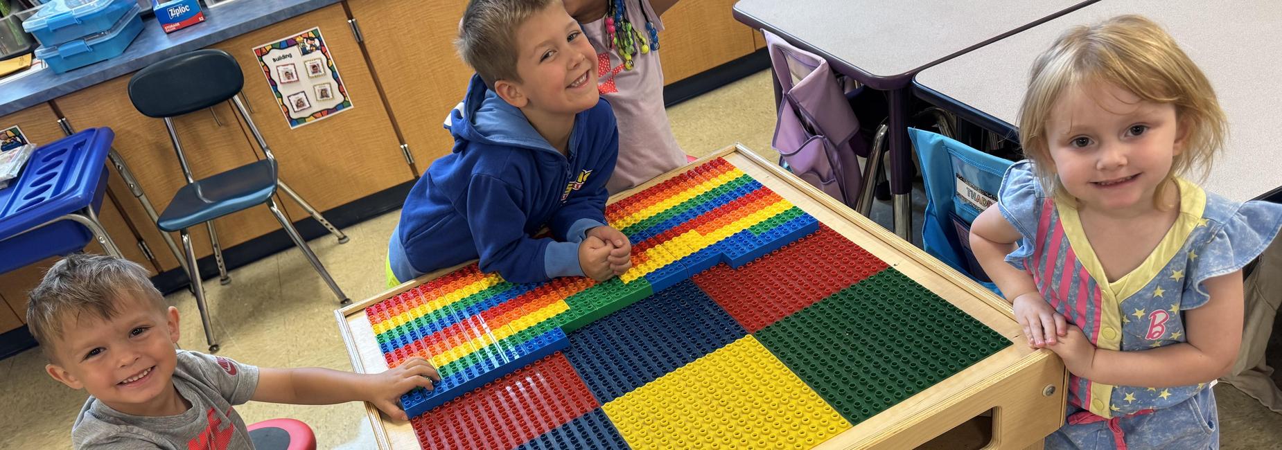 Preschool students playing