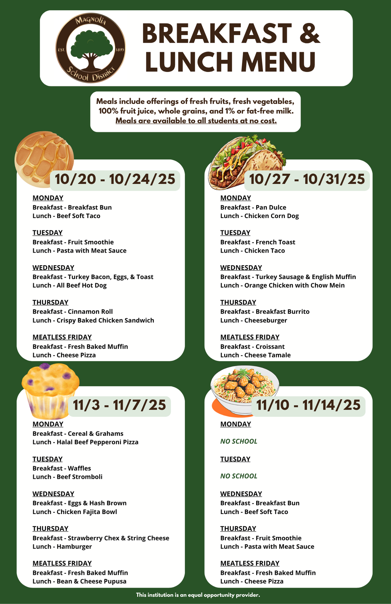 K6 Breakfast and Lunch Menu OCT-NOV 2025
