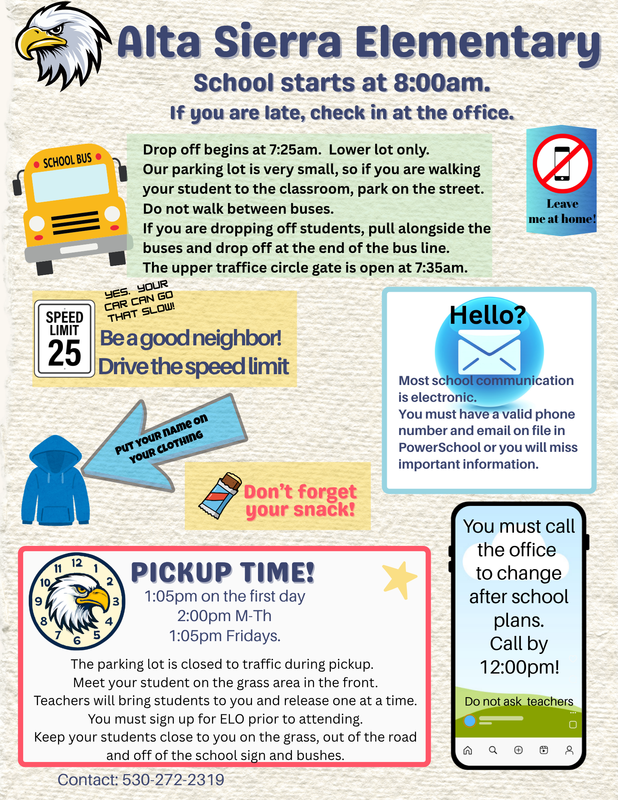 Basic back to school information.