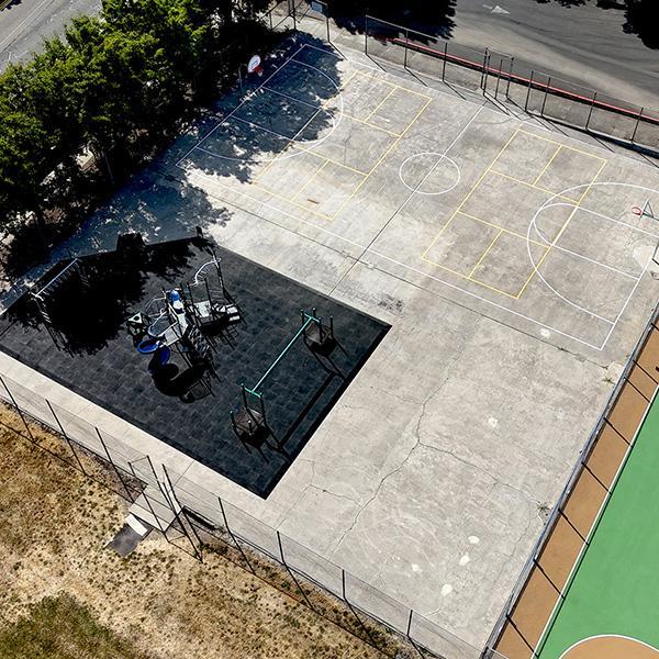 aerial view of Tom McCall East play area