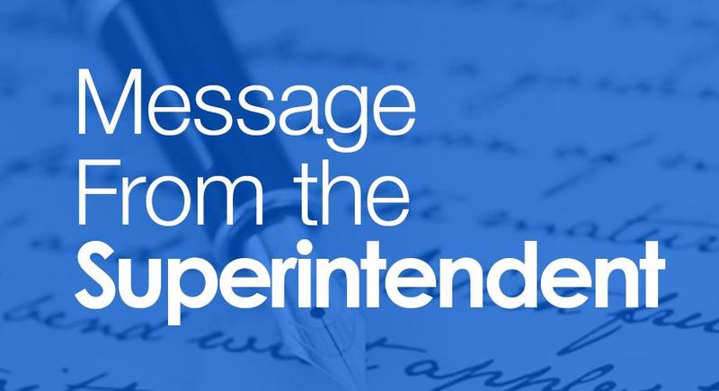 Message from superintendent