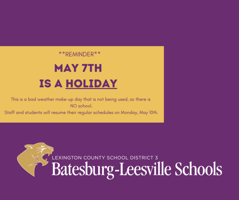 Scheduling Reminder - May 7th is a Holiday