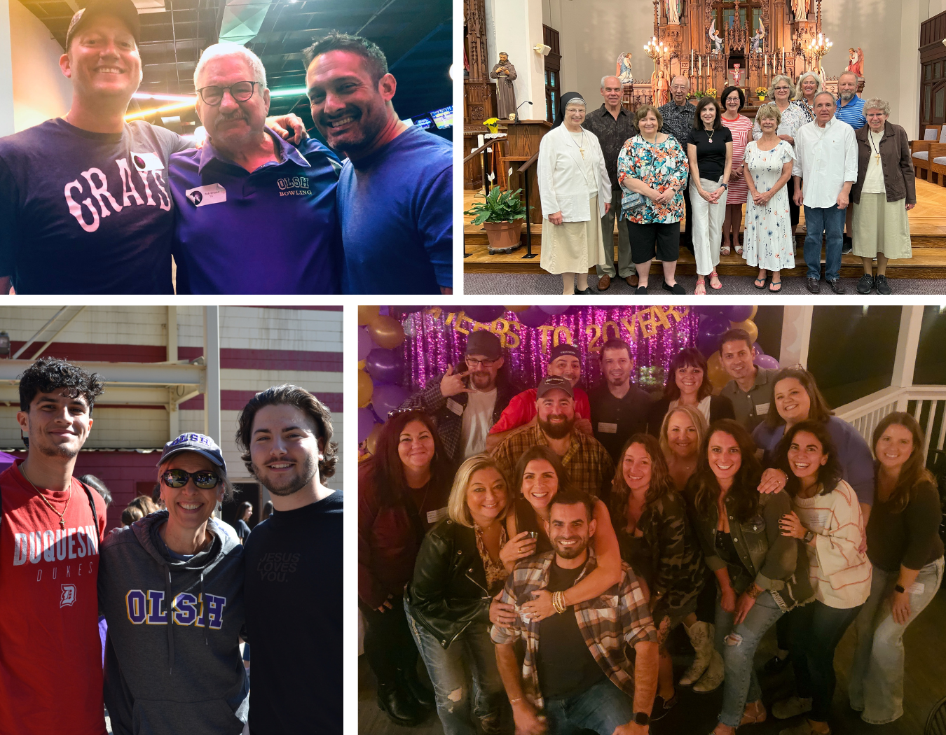 collage of photos of OLSH alumni