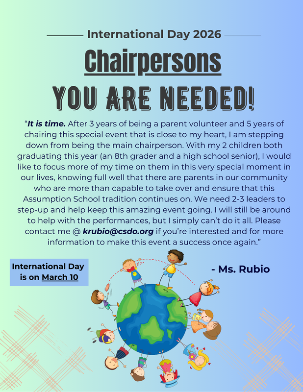 International Day Chairperson Needed