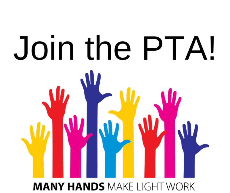 Join the PTA multicolor raised hands