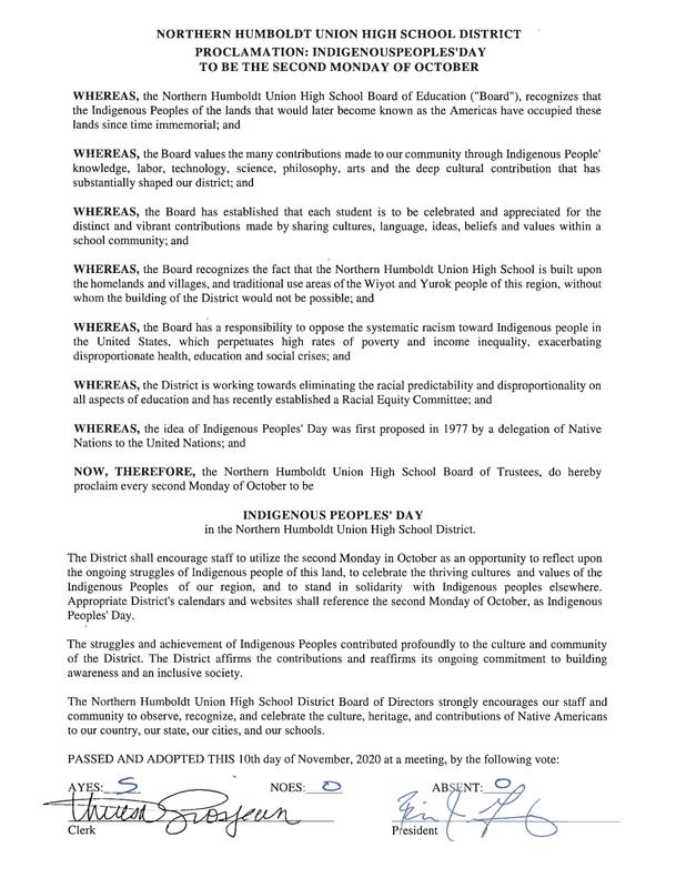 Proclamation: Indigenous People's Day