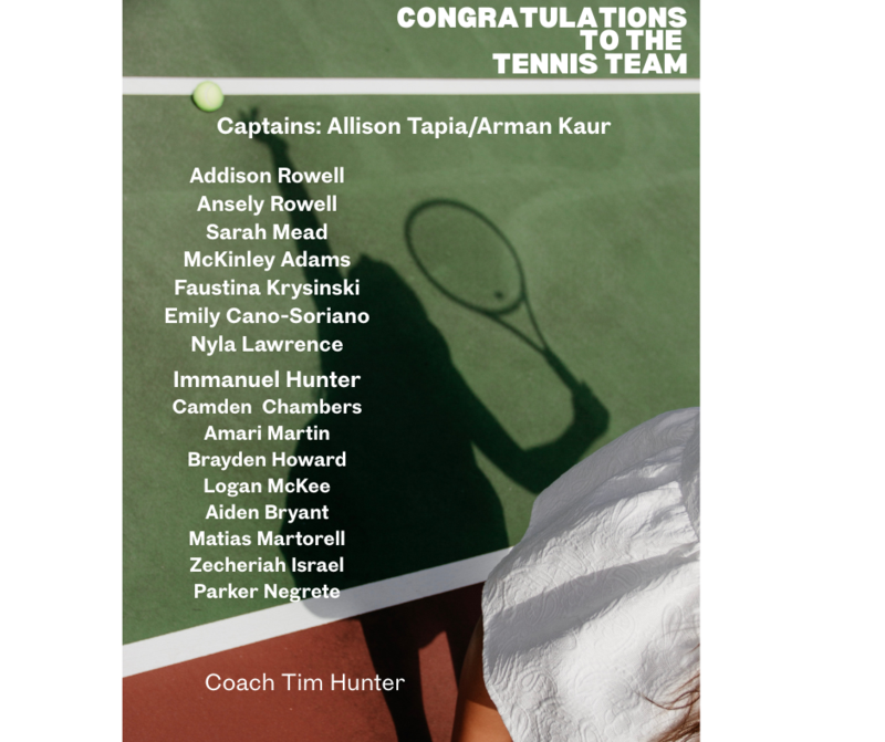 Tennis team roster
