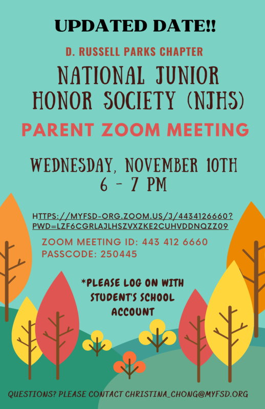 NJHS Meeting info
