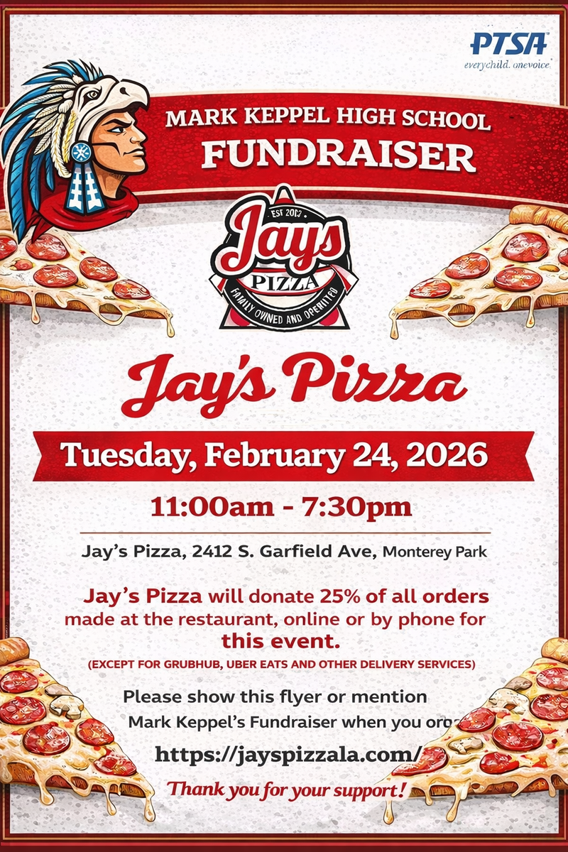 February 24th: PTSA Jay's Pizza Fundraiser Featured Photo