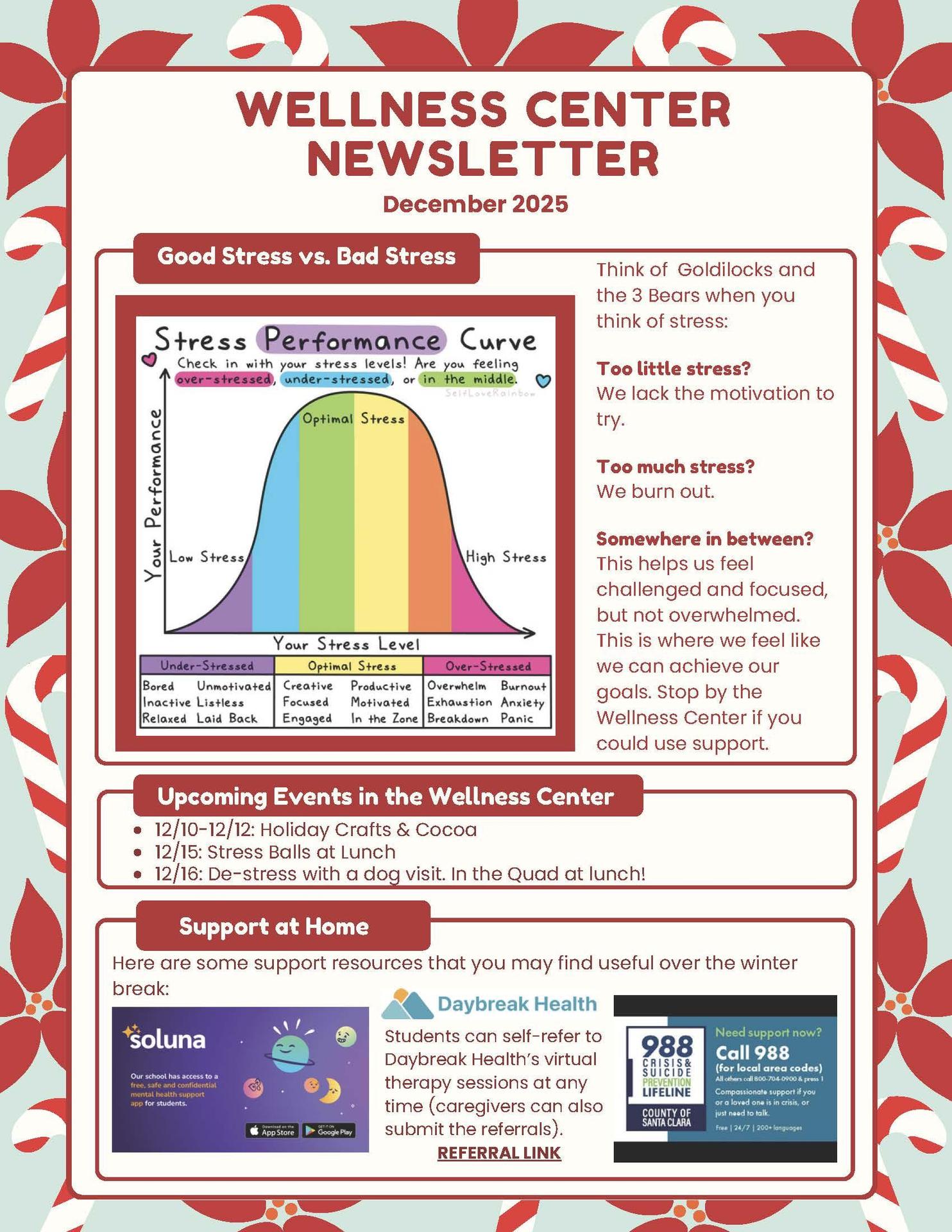 wellness center newsletter for december 2025