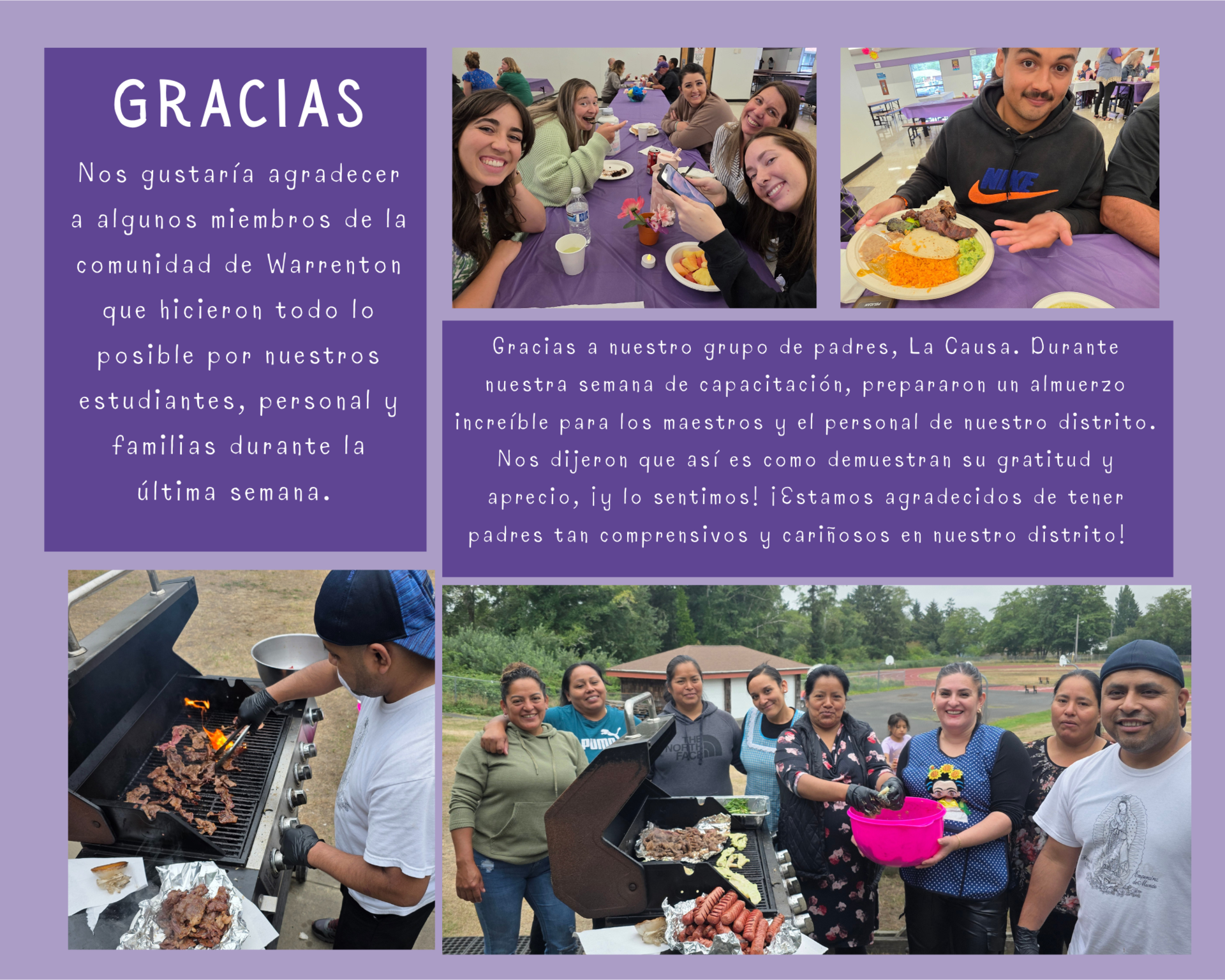 Thank you to our community partners and families.