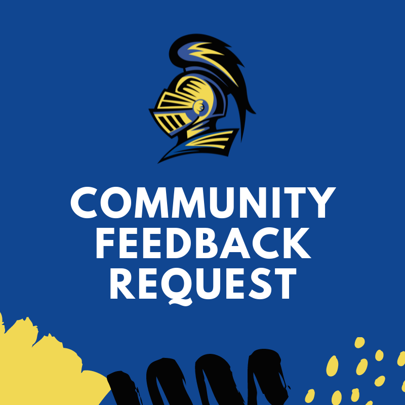 blue background with white text