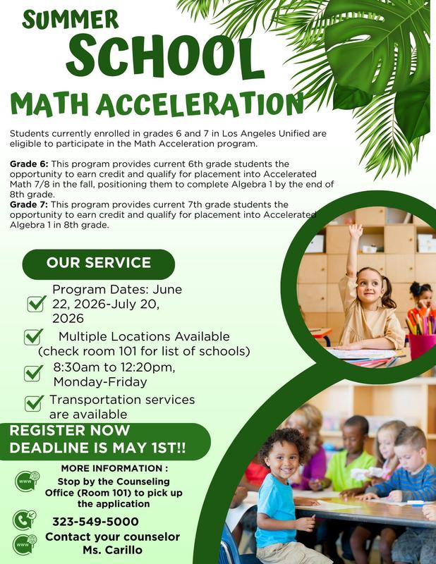 LAUSD Summer School Math Acceleration