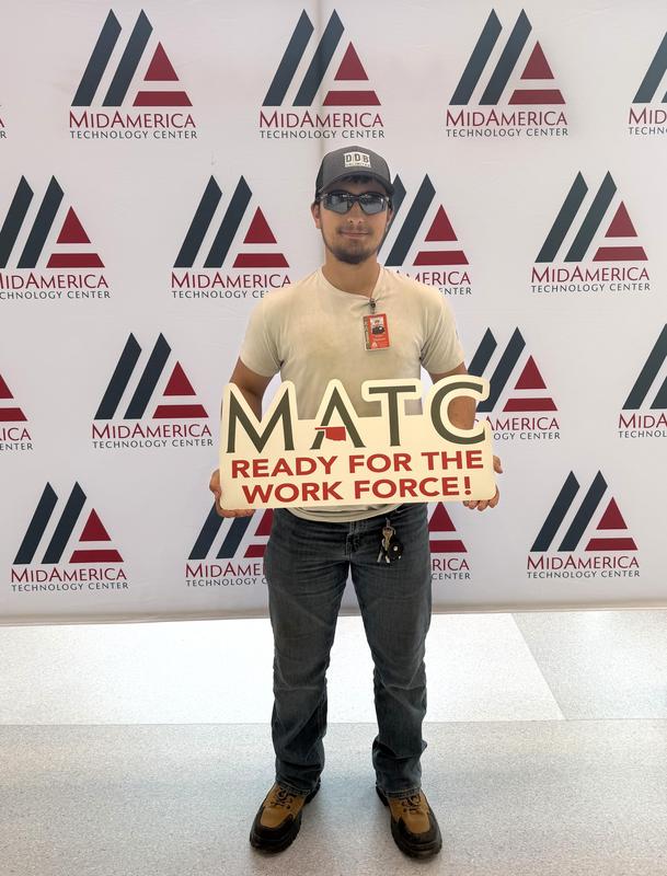 Student holding MATC ready for the workforce sign