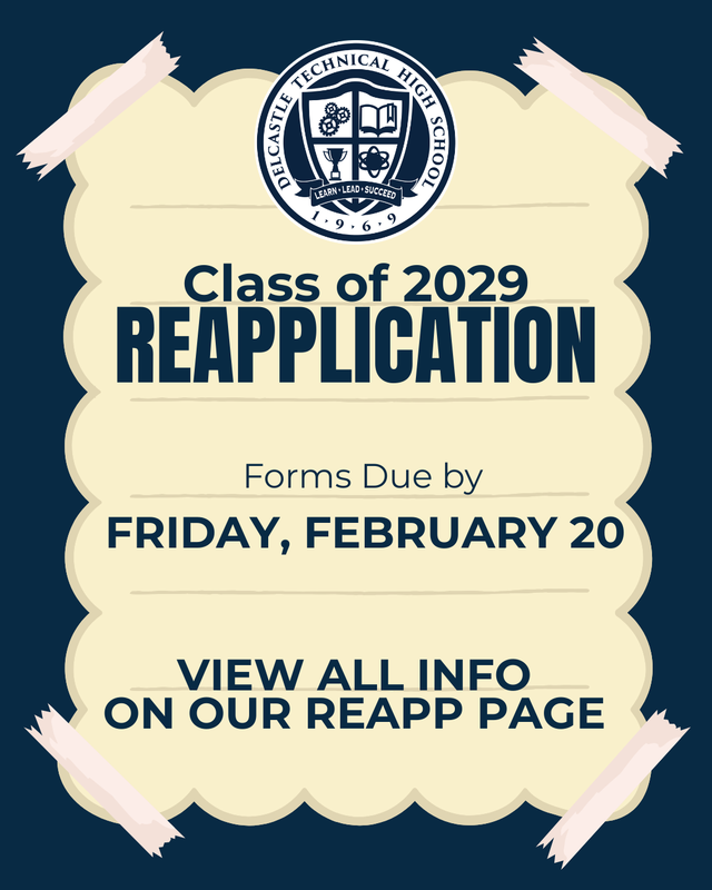 Reapplication for 9th Grade Class of 2029 due by Friday, February 20