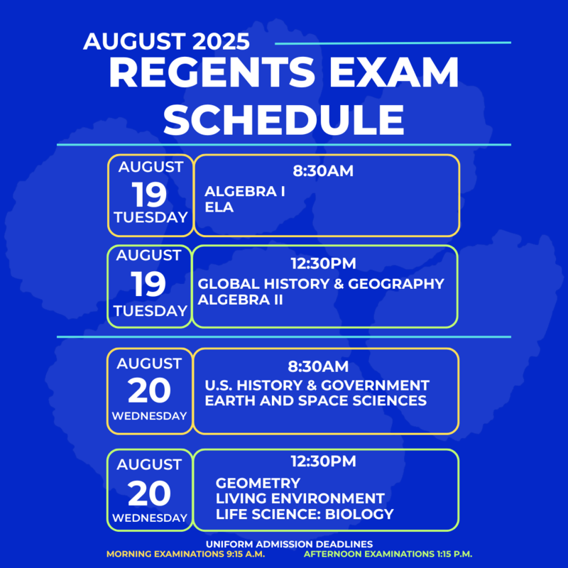 August 2025 Regents Exam Schedule Featured Photo