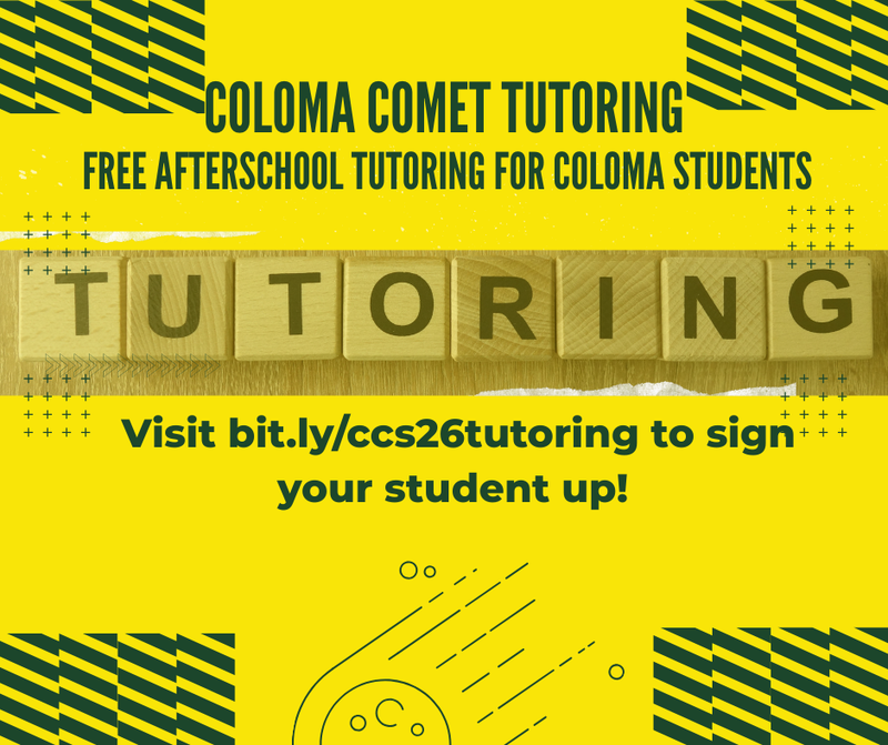 Comet Tutoring Flyer - Yellow Background - bit.ly/ccs26tutoring
