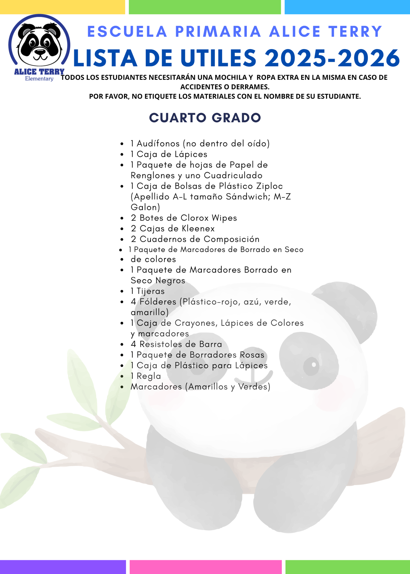 spanish supply lists 2