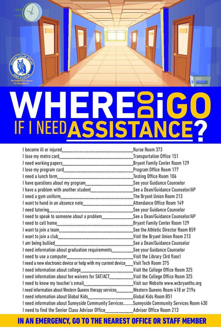 list of offices/classroom numbers