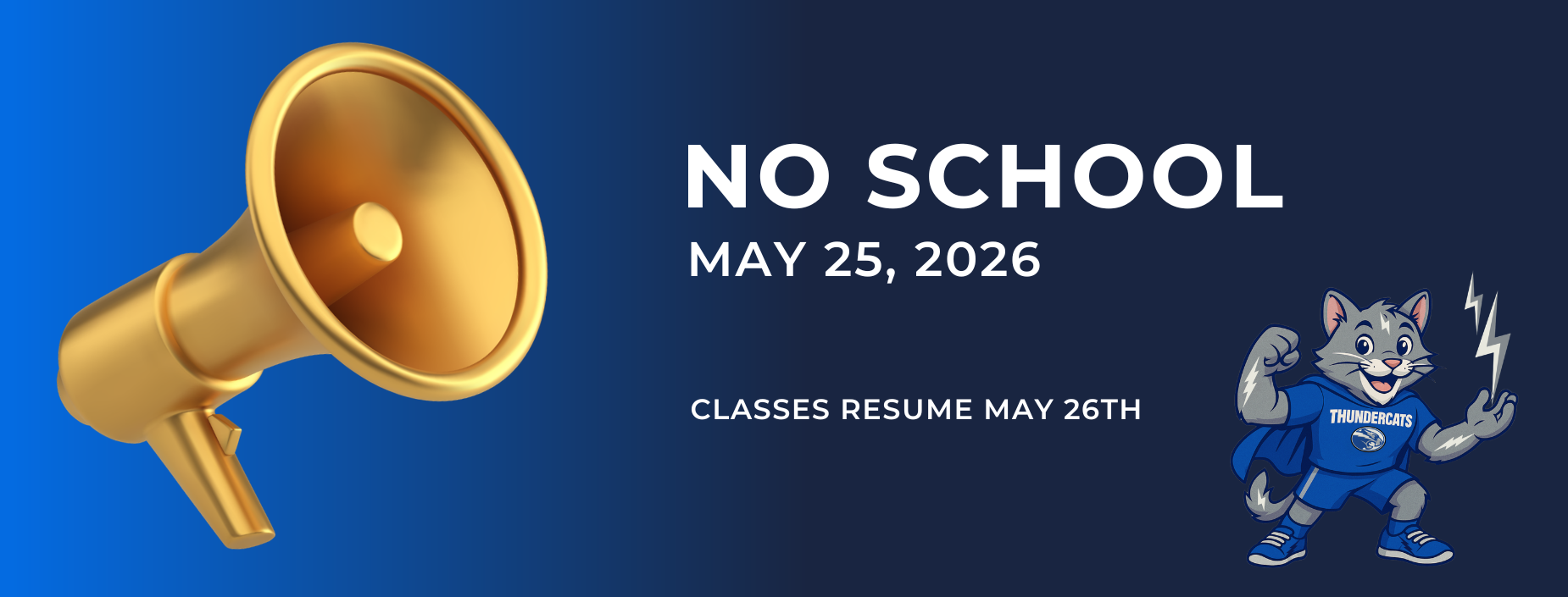 In observance of Memorial Day, there is no classes on May 25th.  Classes resume on May 26th.