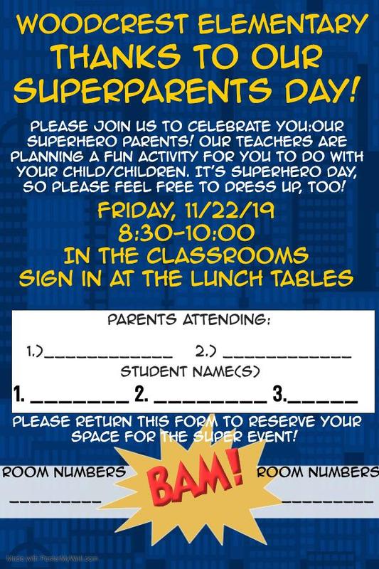 Flyer for our Thanks to our SUPER Parents Event
