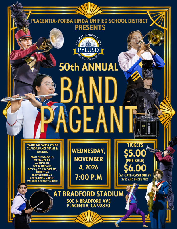 PYLUSD 50th ANNUAL BAND PAGEANT! Click here for details! Thumbnail Image