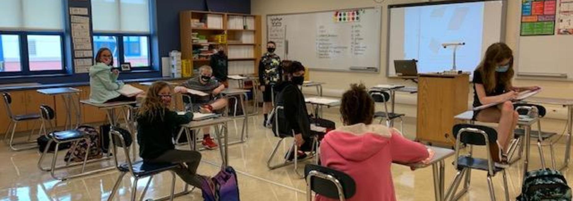 Students in class