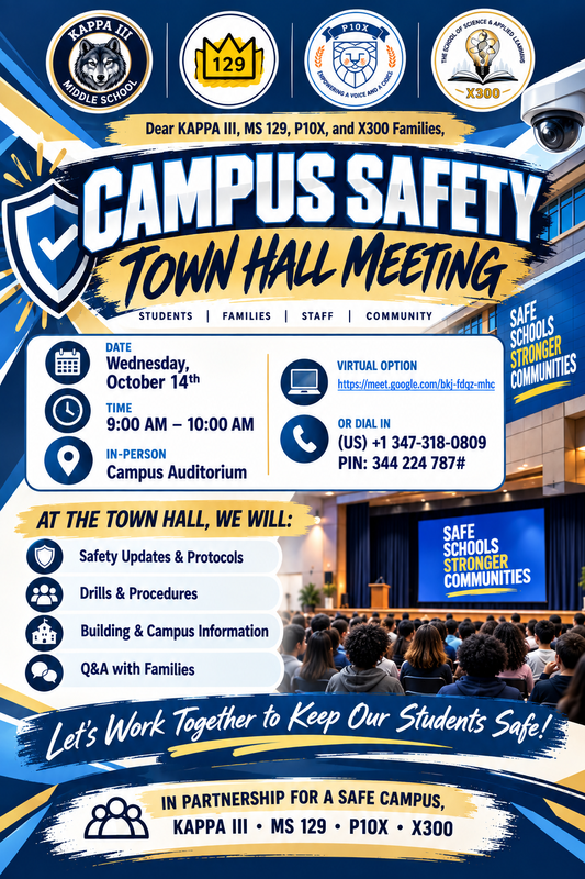 FLYER WITH CAMPUS TOWN HALL INFORMATION