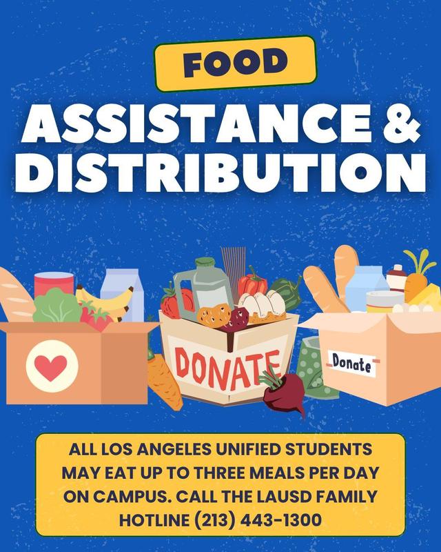 Food Assistance and Distribution flyer for Lausd families